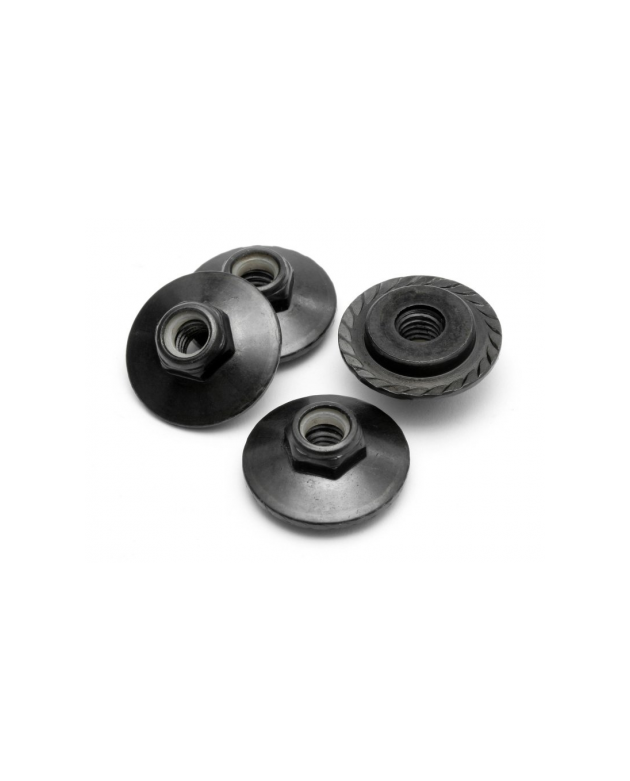 Flanged Lock Nut M5X8Mm (Black/4  Pcs))