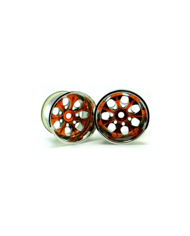 Chrome 7 spoke yellow anodized wheels (2 pcs)