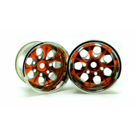 Chrome 7 spoke yellow anodized wheels (2 pcs)